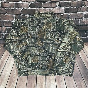 Vintage Cabela's Outdoors Seclusion 3D Camo 1/4 Zip Pullover Sweatshirt Mens 2XL